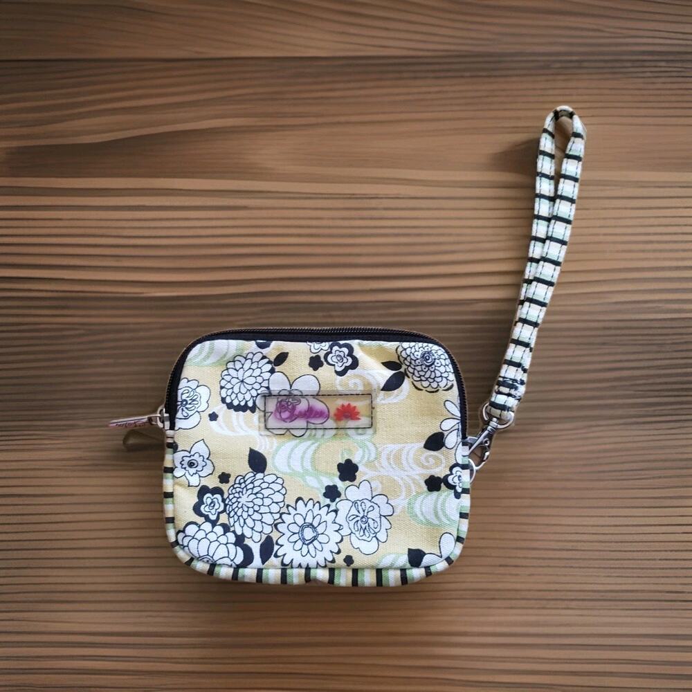 Chester Wristlet Wallet Floral Print Zip Around ID Window Strap Purse
